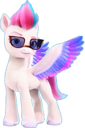 Size: 405x606 | Tagged: safe, artist:pascalmulokozi2, edit, edited screencap, imported from derpibooru, screencap, zipp storm, pegasus, pony, background removed, female, g5, mare, my little pony: a new generation, my little pony: make your mark, my little pony: make your mark chapter 1, my little pony: tell your tale, simple background, smiling, solo, spread wings, sunglasses, transparent background, wings