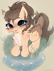 Size: 1280x1695 | Tagged: safe, artist:astralblues, imported from derpibooru, oc, oc only, oc:dima, pegasus, pony, cheek fluff, chest fluff, colored wings, ear fluff, female, mare, solo, two toned wings, wings