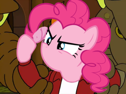 Size: 640x480 | Tagged: safe, artist:pizza split, edit, imported from derpibooru, pinkie pie, 1000 hours in gimp, futurama, no mouth, philip j. fry, spanish fry