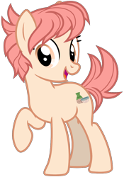 Size: 1344x1920 | Tagged: safe, artist:cheezedoodle96, artist:parclytaxel, edit, editor:jaredking779, imported from derpibooru, vector edit, raspberry vinaigrette, earth pony, pony, female, looking at you, mare, open mouth, open smile, raised hoof, simple background, smiling, smiling at you, solo, transparent background, vector