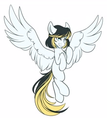 Size: 2554x2922 | Tagged: safe, artist:zahsart, imported from derpibooru, oc, oc only, oc:fickle mizzle, pegasus, pony, pegasus oc, simple background, smug, solo, spread wings, white background, wings