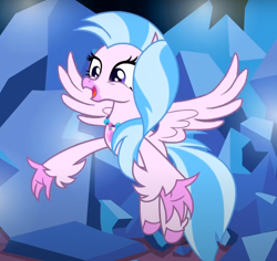 Size: 776x734 | Tagged: safe, imported from derpibooru, screencap, silverstream, classical hippogriff, hippogriff, uprooted, cropped, cute, diastreamies, female, jewelry, necklace, open mouth, open smile, smiling, solo, spread arms, spread wings, wings