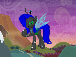 Size: 1200x900 | Tagged: safe, queen chrysalis, changeling, changeling queen, pony creator, 3d, crown, female, fist, jewelry, not pony, ponylumen, regalia, shell, spots