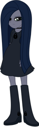 Size: 1024x3272 | Tagged: safe, artist:strawberrythefox1452, imported from derpibooru, oc, oc:minkie pie, human, equestria girls, boots, clothes, goth, high heel boots, shirt, shoes, simple background, skirt, solo, transparent background