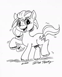Size: 1586x1982 | Tagged: safe, artist:debmervin, imported from derpibooru, sunny starscout, earth pony, pony, black and white, g5, grayscale, monochrome, simple background, smiling, solo, white background