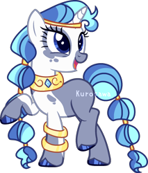 Size: 1312x1542 | Tagged: safe, artist:kurosawakuro, imported from derpibooru, oc, oc only, unnamed oc, pony, unicorn, base used, blue eyes, bracelet, colored hooves, female, hoof polish, horn, jewelry, looking back, mare, necklace, offspring, open mouth, open smile, parent:rarity, parent:shining armor, parents:rariarmor, raised hoof, simple background, smiling, solo, transparent background, unicorn oc, watermark