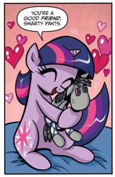 Size: 750x1149 | Tagged: safe, artist:brendahickey, idw, imported from derpibooru, smarty pants, twilight sparkle, pony, unicorn, cute, dialogue, female, filly, foal, heart, solo, twiabetes, unicorn twilight, younger