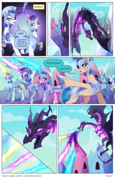 Size: 2301x3549 | Tagged: safe, artist:darlyjay, imported from derpibooru, dragon, pony, comic:save the harmony, armor, crystal guard, crystal guard armor, magic