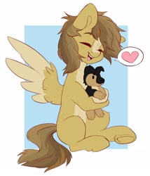 Size: 2556x2980 | Tagged: safe, alternate version, artist:cheekipone, artist:plushypuppy, imported from derpibooru, oc, oc:buttercup, pegasus, pony, alternate character, cute, eyes closed, happy, heart, male, open mouth, open smile, plushie, smiling, solo, underhoof