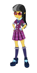 Size: 2074x4080 | Tagged: safe, artist:3d4d, artist:gmaplay, imported from derpibooru, daring do, human, equestria girls, friendship games, clothes, crystal prep academy uniform, female, high res, necktie, school uniform, simple background, skirt, solo, transparent background