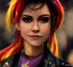 Size: 2232x2032 | Tagged: safe, artist:my-little-pop-artist, imported from derpibooru, sunset shimmer, human, female, humanized, realistic, solo