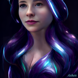 Size: 2048x2048 | Tagged: safe, artist:my-little-pop-artist, imported from derpibooru, starlight glimmer, human, breasts, cleavage, female, humanized, realistic, solo