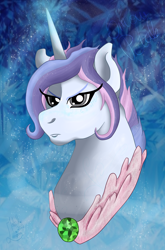 Size: 2160x3269 | Tagged: safe, artist:loopina, imported from derpibooru, oc, oc:snow petale, unicorn, wendigo, female, wendigo pony