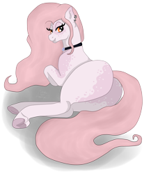 Size: 2860x3300 | Tagged: safe, artist:loopina, imported from derpibooru, oc, oc only, oc:crystal rose, earth pony, bedroom eyes, butt, female, large butt, looking at you, mare, plot, realistic horse legs, sexy, simple background, solo, transparent background