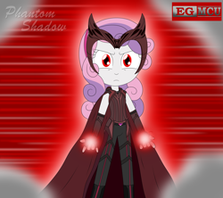 Size: 3600x3200 | Tagged: safe, artist:phantomshadow051, imported from derpibooru, sweetie belle, human, equestria girls, crossover, female, marvel, marvel cinematic universe, red eyes, scarlet witch, solo, wandavision