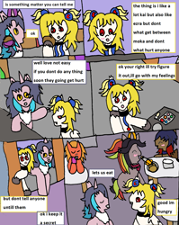 Size: 1323x1662 | Tagged: safe, artist:ask-luciavampire, imported from derpibooru, oc, earth pony, pegasus, pony, undead, unicorn, vampire, vampony, wolf, wolf pony, comic, love, tumblr