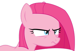 Size: 1595x1066 | Tagged: safe, artist:mint-light, artist:twilyisbestpone, imported from derpibooru, pinkie pie, earth pony, pony, angry, base used, female, frown, glare, mare, pinkamena diane pie, pinkie pie is not amused, simple background, solo, transparent background, unamused, when she doesn't smile