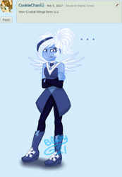 Size: 400x579 | Tagged: safe, imported from derpibooru, oc, human, equestria girls, crystal guardian, crystal wings, simple background, solo, transparent background, wings