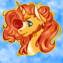 Size: 1280x1280 | Tagged: artist needed, safe, imported from derpibooru, sunburst, pony, unicorn, bust, facial hair, glasses, goatee, male, portrait, solo, stallion