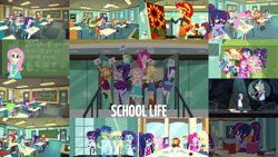 Size: 1968x1107 | Tagged: safe, edit, edited screencap, editor:quoterific, imported from derpibooru, screencap, applejack, blueberry cake, captain planet, cherry crash, derpy hooves, dj pon-3, flash sentry, fluttershy, golden hazel, heath burns, indigo wreath, mystery mint, nolan north, normal norman, pinkie pie, rainbow dash, rarity, rose heart, sandalwood, sci-twi, scott green, starlight, sunset shimmer, sweet leaf, teddy t. touchdown, thunderbass, twilight sparkle, velvet sky, vinyl scratch, watermelody, wiz kid, a little birdie told me, epic fails (equestria girls), eqg summertime shorts, equestria girls, equestria girls series, monday blues, opening night, schedule swap, subs rock, the art of friendship, the finals countdown, the last day of school, spoiler:eqg series (season 2), humane five, humane seven, humane six