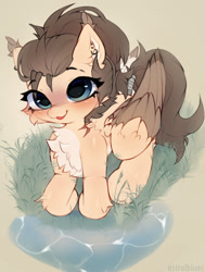 Size: 1280x1695 | Tagged: safe, artist:astralblues, imported from derpibooru, oc, oc only, pegasus, pony, cheek fluff, chest fluff, colored wings, ear fluff, female, mare, solo, two toned wings, wings