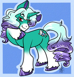 Size: 1236x1280 | Tagged: safe, artist:xizana, imported from derpibooru, oc, oc only, pony, unicorn, eyebrows, eyebrows visible through hair, hoof under chin, horn, male, solo, stallion, unicorn oc, unshorn fetlocks