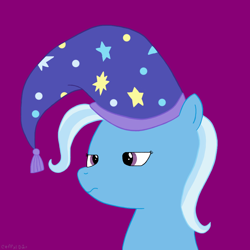 Size: 950x950 | Tagged: safe, artist:ceffyl-dŵr, imported from derpibooru, trixie, unicorn, hat, nightcap, solo