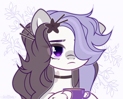 Size: 1920x1554 | Tagged: safe, artist:toffeelavender, imported from derpibooru, oc, earth pony, pony, cup, female, mare, simple background, solo, teacup, white background