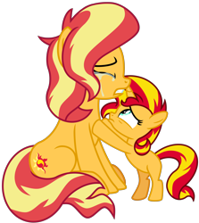 Size: 4148x4653 | Tagged: safe, artist:emeraldblast63, imported from derpibooru, sunset shimmer, pony, unicorn, equestria girls, crying, eyes closed, female, filly, foal, mare, self paradox, self ponidox, simple background, time paradox, transparent background