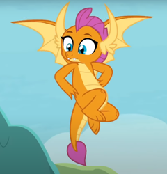 Size: 676x705 | Tagged: safe, imported from derpibooru, screencap, smolder, dragon, non-compete clause, cropped, dragoness, female, flying, solo, spread wings, wings