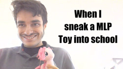 Size: 1280x720 | Tagged: safe, imported from derpibooru, pinkie pie, earth pony, human, pony, caption, female, hooves, image macro, irl, irl human, male, mare, meme, merchandise, photo, pinkie pie plushie, plushie, smiling, solo, swag, text
