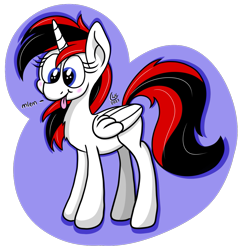 Size: 1023x1057 | Tagged: safe, artist:lukewarmluke, artist:marshmallow-pone, imported from derpibooru, oc, oc:vani, alicorn, :p, alicorn oc, cute, digital art, folded wings, horn, mlem, silly, simple background, tongue out, transparent background, wings