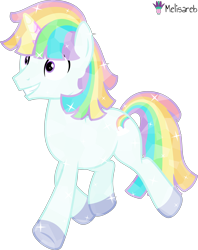 Size: 4000x5058 | Tagged: safe, artist:melisareb, imported from derpibooru, oc, oc:spectrum (kleptocorns), crystal pony, pony, unicorn, .svg available, absurd resolution, crossover, kleptocorns, male, not gay, simple background, smiling, solo, stallion, transparent background, vector