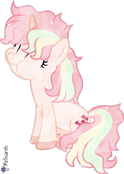 Size: 4000x5609 | Tagged: safe, artist:melisareb, imported from derpibooru, oc, oc:candy (kleptocorns), crystal pony, pony, unicorn, .svg available, absurd resolution, crossover, eyes closed, female, kleptocorns, mare, munching, simple background, sitting, solo, transparent background, vector