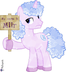 Size: 4000x4408 | Tagged: safe, artist:melisareb, imported from derpibooru, oc, oc:miir, crystal pony, pony, unicorn, .svg available, absurd resolution, crossover, kleptocorns, lidded eyes, male, sign, simple background, solo, stallion, text, transparent background, unamused, vector