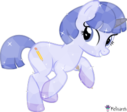 Size: 4520x4000 | Tagged: safe, artist:melisareb, imported from derpibooru, oc, oc:yune, crystal pony, pony, unicorn, .svg available, absurd resolution, crossover, female, kleptocorns, mare, paintbrush, simple background, smiling, solo, transparent background, vector