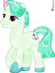 Size: 4000x5286 | Tagged: safe, artist:melisareb, imported from derpibooru, oc, oc:coody (kleptocorns), crystal pony, pony, unicorn, .svg available, absurd resolution, crossover, gradient mane, gradient tail, jewelry, kleptocorns, lidded eyes, male, simple background, solo, stallion, tail, transparent background, vector