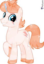 Size: 4000x5873 | Tagged: safe, artist:melisareb, imported from derpibooru, oc, oc:dave (kleptocorns), crystal pony, pony, unicorn, .svg available, absurd resolution, crossover, kleptocorns, looking at you, male, raised hoof, simple background, smiling, smiling at you, solo, stallion, transparent background, vector