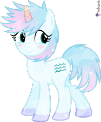 Size: 4000x4830 | Tagged: safe, artist:melisareb, imported from derpibooru, oc, oc:wave (kleptocorns), crystal pony, pony, unicorn, .svg available, absurd resolution, blushing, crossover, female, gradient horn, gradient mane, gradient tail, horn, kleptocorns, mare, shy, simple background, solo, tail, transparent background, vector