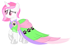 Size: 1024x653 | Tagged: safe, artist:lillyleaf101, imported from derpibooru, oc, oc:fuzzy dreams, pony, unicorn, base used, clothes, dress, female, mare, simple background, solo, transparent background