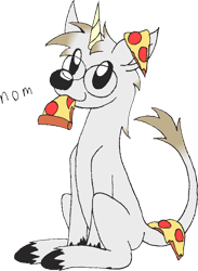 Size: 1347x1838 | Tagged: safe, artist:emc-blingds, imported from derpibooru, oc, oc only, pony, unicorn, food, glasses, horn, meat, pepperoni, pepperoni pizza, pizza, simple background, smiling, solo, transparent background, unicorn oc, unshorn fetlocks