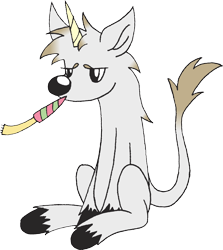 Size: 1478x1659 | Tagged: safe, artist:emc-blingds, imported from derpibooru, oc, oc only, pony, leonine tail, party horn, simple background, tail, transparent background, unshorn fetlocks