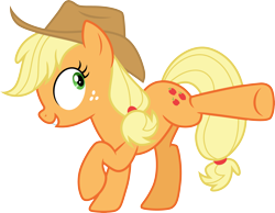 Size: 3861x3000 | Tagged: safe, artist:cloudy glow, imported from derpibooru, applejack, earth pony, pony, buckball season, .ai available, applejack's hat, cowboy hat, female, hat, mare, simple background, solo, transparent background, vector