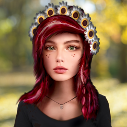 Size: 2000x2000 | Tagged: artist needed, source needed, safe, edit, imported from derpibooru, gloriosa daisy, human, equestria girls, clothes, female, flower, flower in hair, irl, irl human, jewelry, necklace, photo, realistic