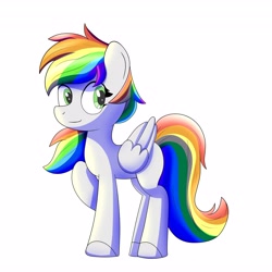 Size: 4096x4096 | Tagged: safe, artist:trackheadtherobopony, imported from derpibooru, oc, oc only, oc:leslie, pegasus, multicolored hair, rainbow hair, simple background, solo, white background