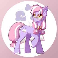 Size: 2000x1977 | Tagged: safe, artist:_ladybanshee_, artist:lady--banshee, imported from derpibooru, dusty pages, earth pony, pony, ear fluff, female, glasses, hooves, mare, solo, standing, young dusty pages, younger