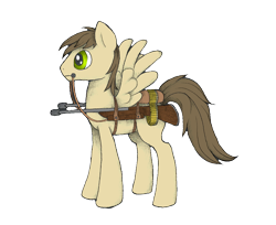 Size: 1050x858 | Tagged: safe, artist:wingedwolf94, oc, oc only, unnamed oc, pegasus, pony, gun, male, profile, reins, simple background, stallion, transparent background, weapon