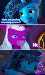 Size: 1196x1968 | Tagged: safe, edit, edited screencap, imported from derpibooru, screencap, opaline arcana, alicorn, pony, unicorn, spoiler:g5, spoiler:my little pony: make your mark, spoiler:my little pony: make your mark chapter 2, spoiler:myms01e04, spoiler:myms01e06, spoiler:myms01e08, ali-conned, crying, engrish, faic, female, floppy ears, g5, have you seen this dragon?, mama opaline, mare, misty brightdawn, my little pony: make your mark, my little pony: make your mark chapter 2, sad, screaming, that pony sure does love popcorn, the traditional unicorn sleep-over