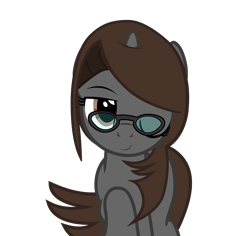 Size: 2653x2507 | Tagged: safe, artist:mrvector, imported from derpibooru, oc, oc:sonata, pony, elements of justice, female, glasses, looking at you, mare, one eye closed, simple background, solo, transparent background, turnabout storm, vector, wink