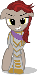 Size: 3242x6435 | Tagged: safe, artist:mrvector, derpibooru exclusive, imported from derpibooru, oc, oc:lawkeeper equity, earth pony, pony, armor, elements of justice, female, mare, simple background, smiling, smug, solo, transparent background, vector
